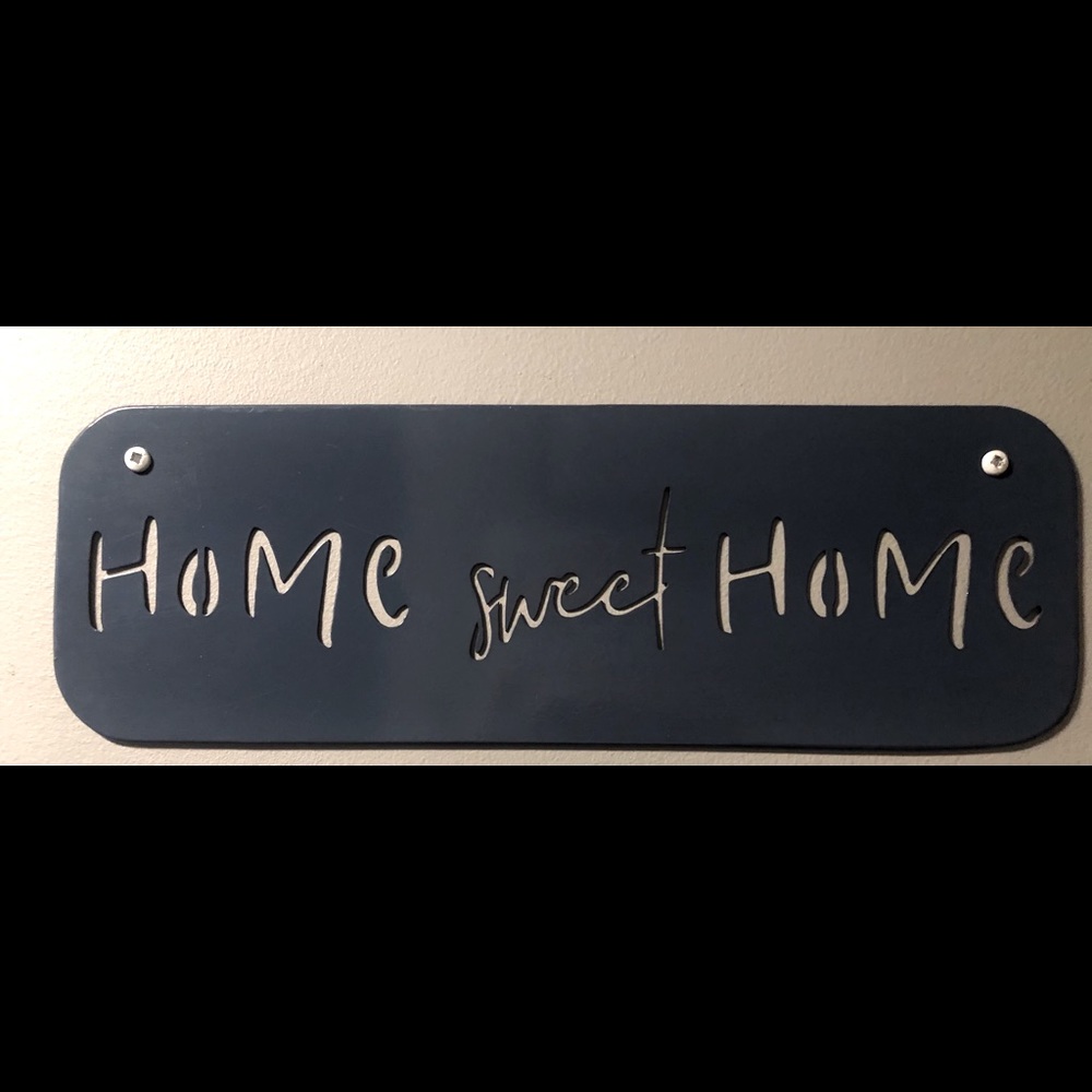 FARMHOUSE blue metal sign